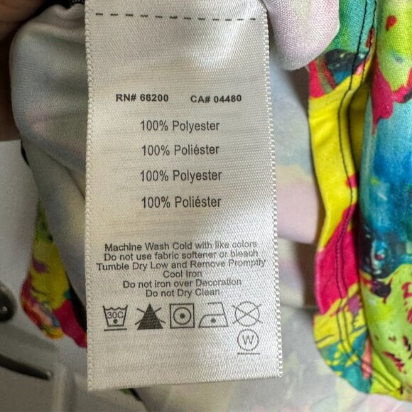 Asics Womens Long Sleeve Running Shirt Size Small Multicolor Abstract Print Top - Picture 5 of 6